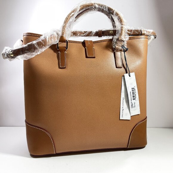 DOONEY & BOURKE Shelby Shopper Tan Shoulder Handbag Tote Leather LF36C - Picture 4 of 12